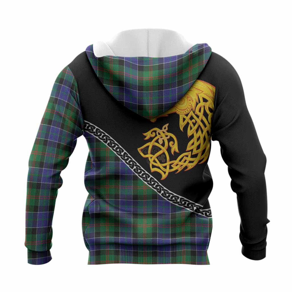 Paterson Tartan Crest Knitted Hoodie Legendary Dragon Knot Half Style