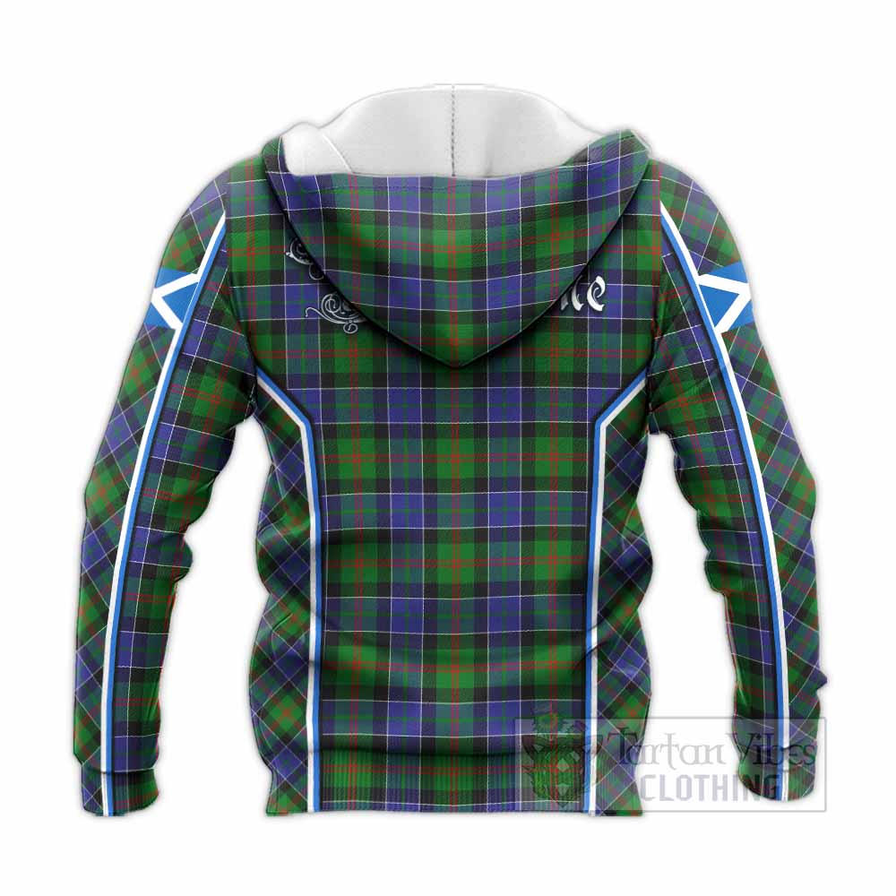Paterson Tartan Crest Knitted Hoodie Scotland Coat of Arm Flag Style - Tartan Vibes Clothing