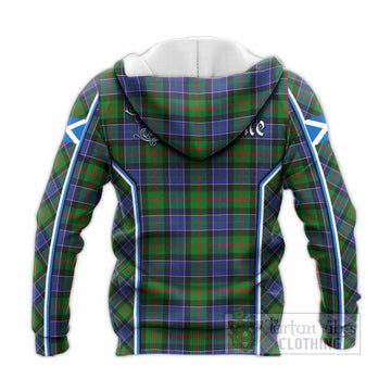 Paterson Tartan Crest Knitted Hoodie Scotland Coat of Arm Flag Style