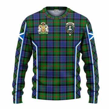 Paterson Tartan Crest Knitted Sweater Scotland Coat of Arm Flag Style - Tartan Vibes Clothing
