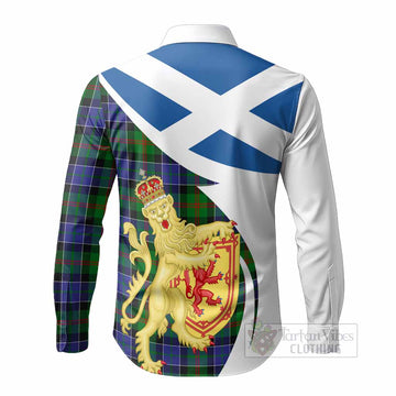 Paterson Tartan Crest Lion Rampant Long Sleeve Button Shirts Classic Scottish Style