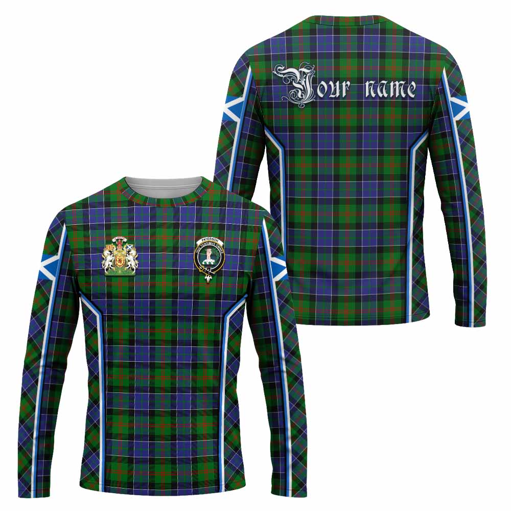 Paterson Tartan Crest Long Sleeve T-Shirt Scotland Coat of Arm Flag Style - Tartan Vibes Clothing