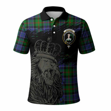 Paterson Tartan Crest Polo Shirt Crowned Lion Heritage Style