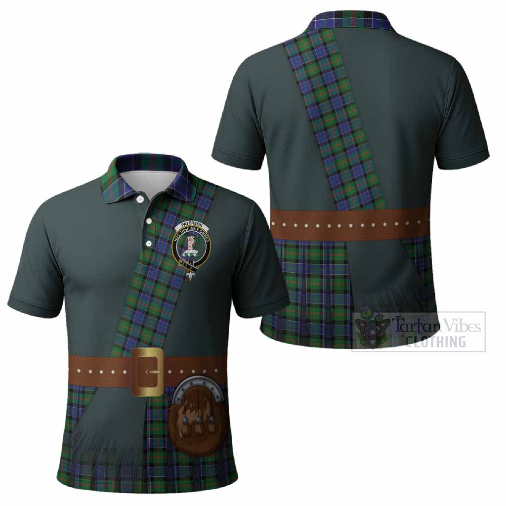 Paterson Tartan Crest Polo Shirt Kilt Costume Style