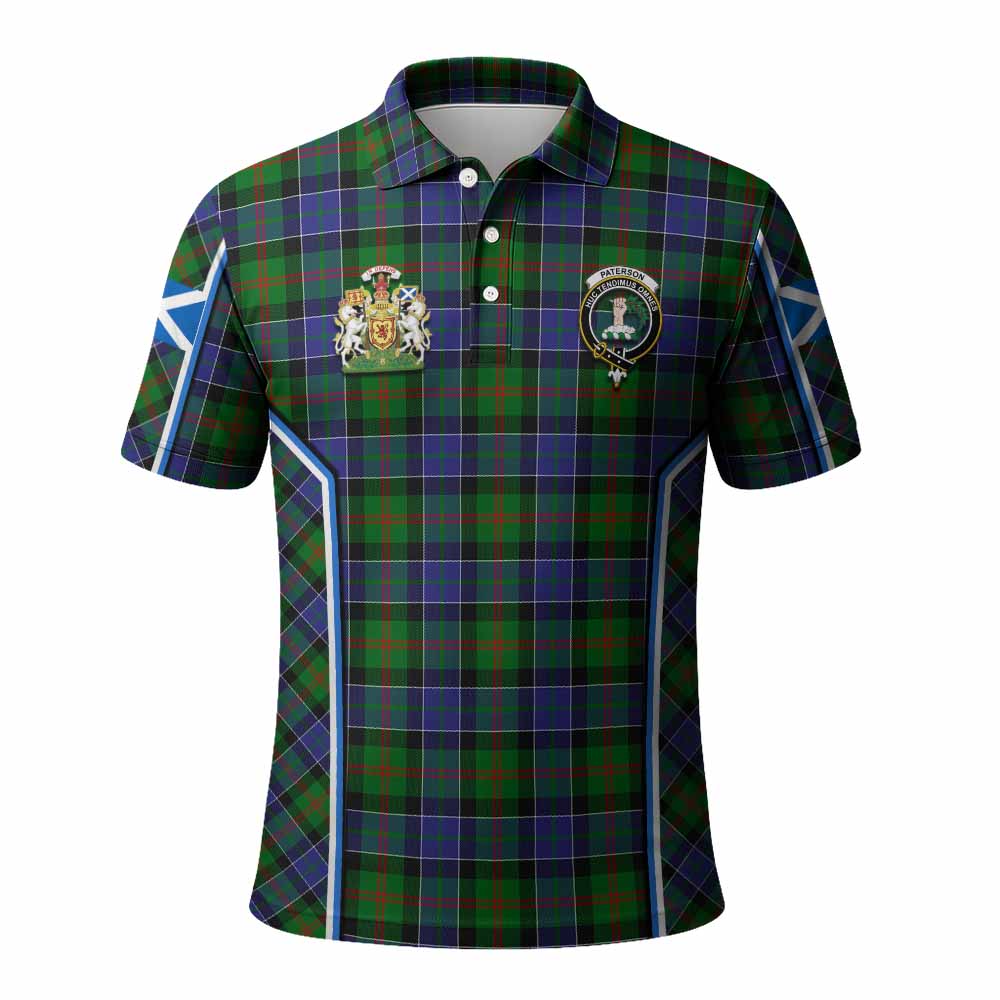 Paterson Tartan Crest Polo Shirt Scotland Coat of Arm Flag Style - Tartan Vibes Clothing
