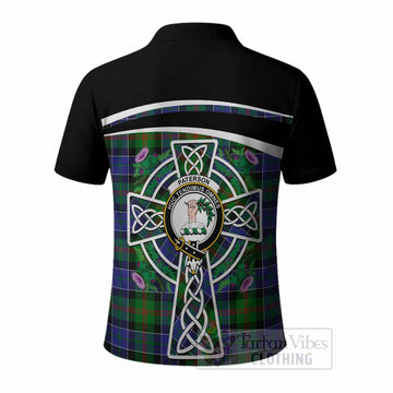 Paterson Tartan Crest Polo Shirt Scottish Thistle Celtic Cross Alba Gu Brath