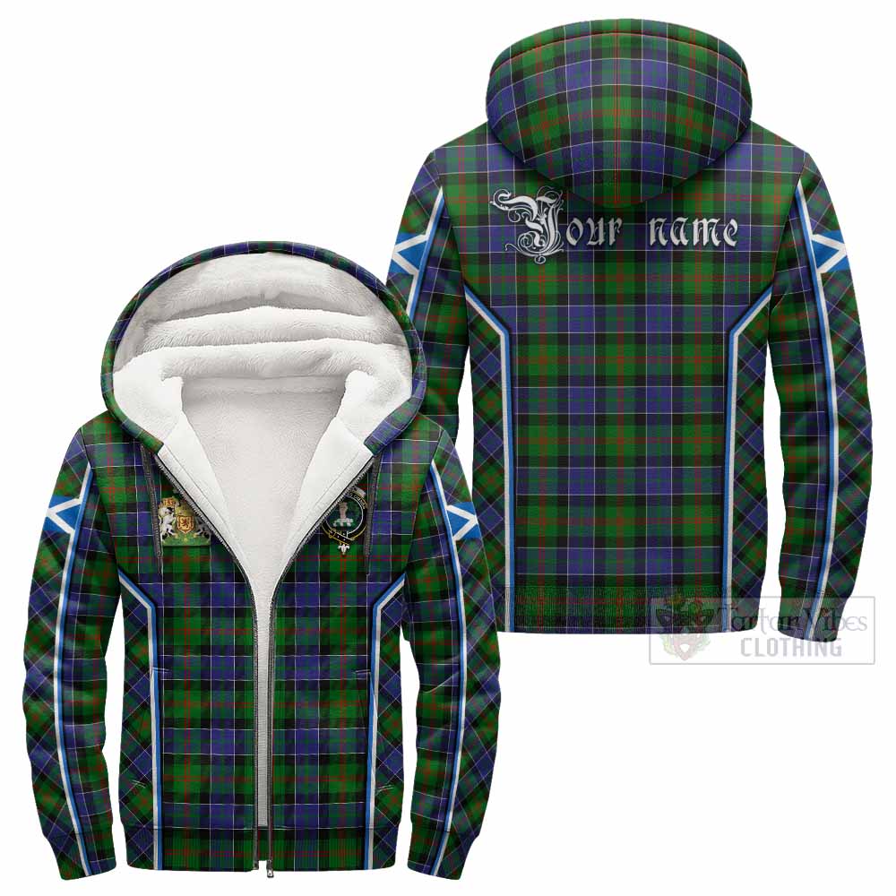 Paterson Tartan Crest Sherpa Hoodie Scotland Coat of Arm Flag Style - Tartan Vibes Clothing