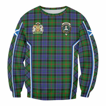 Paterson Tartan Crest Sweatshirt Scotland Coat of Arm Flag Style