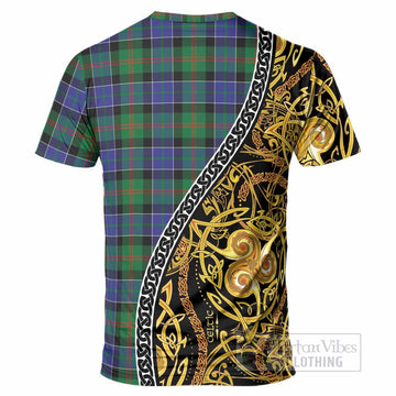 Paterson Tartan Crest T-Shirt Celtic Knot and Triple Trickle Spiral Symbols