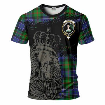 Paterson Tartan Crest T-Shirt Crowned Lion Heritage Style