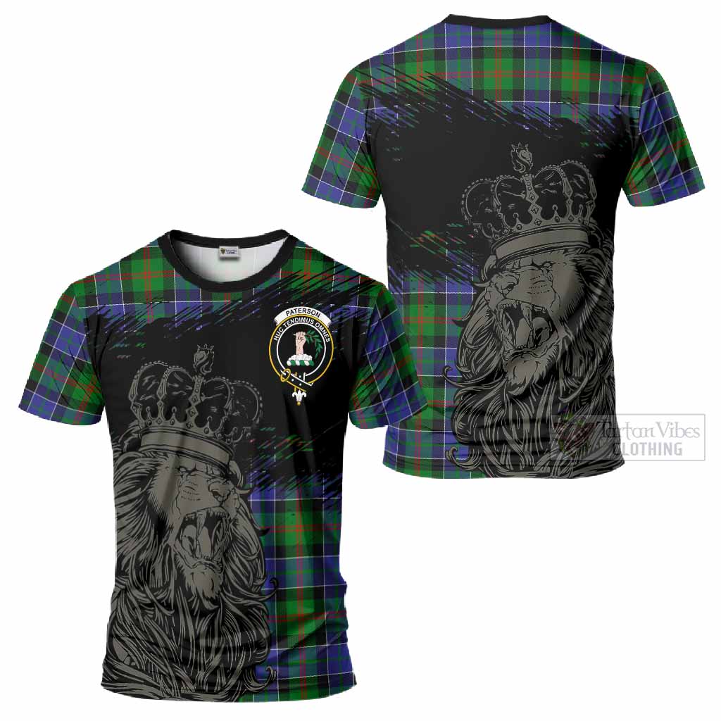 Paterson Tartan Crest T-Shirt Crowned Lion Heritage Style