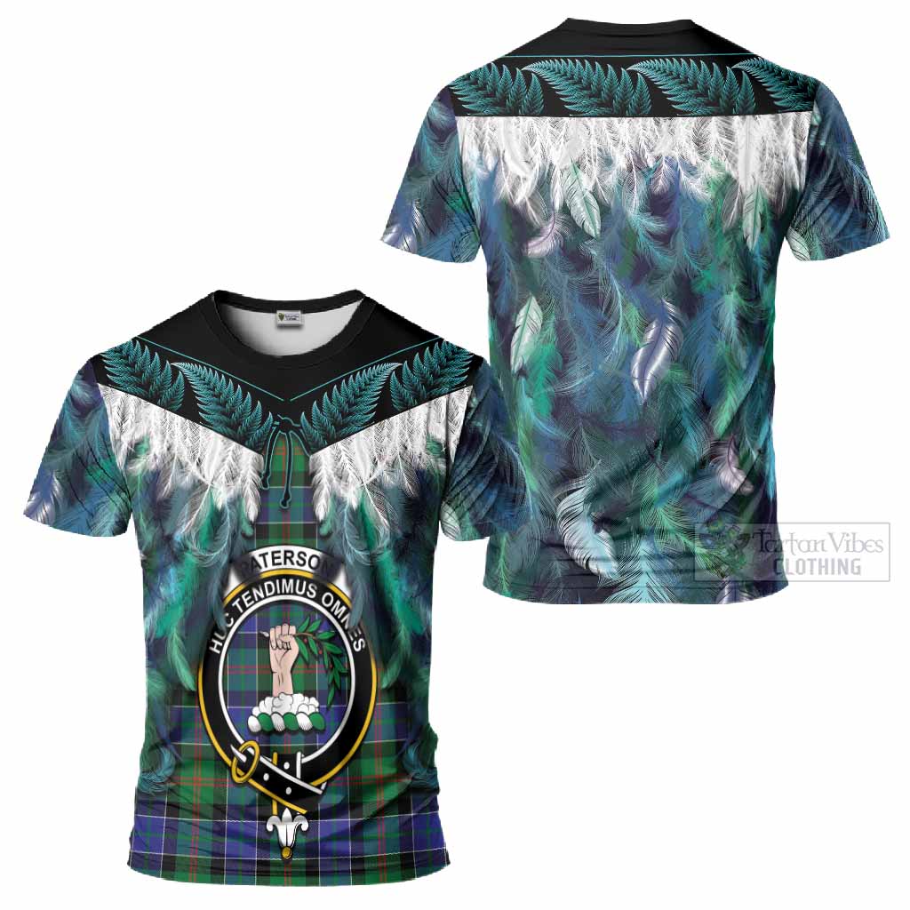 Paterson Tartan Crest T-Shirt New Zealand Maori Korowai Cloak