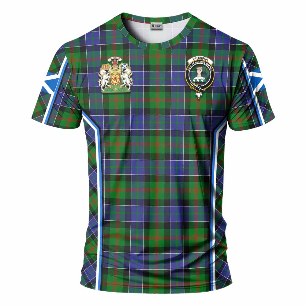 Paterson Tartan Crest T-shirt Scotland Coat of Arm Flag Style - Tartan Vibes Clothing