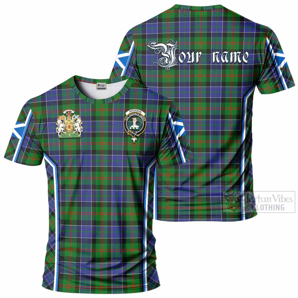 Paterson Tartan Crest T-shirt Scotland Coat of Arm Flag Style - Tartan Vibes Clothing