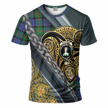 Paterson Tartan Crest T-Shirt Scottish Triskele Celtic