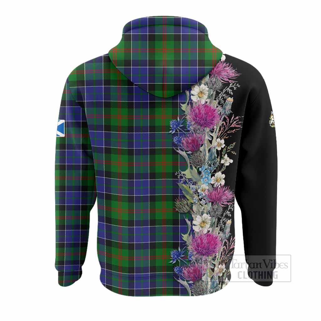 Paterson Tartan Crest Thistle Floral Hoodie