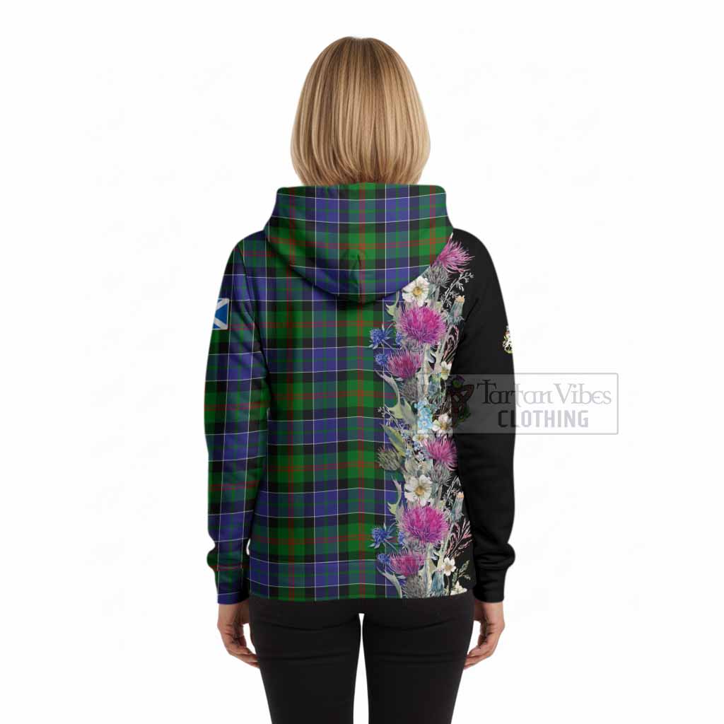 Paterson Tartan Crest Thistle Floral Hoodie