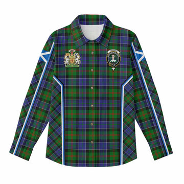 Paterson Tartan Crest Women Casual Shirt Scotland Coat of Arm Flag Style - Tartan Vibes Clothing