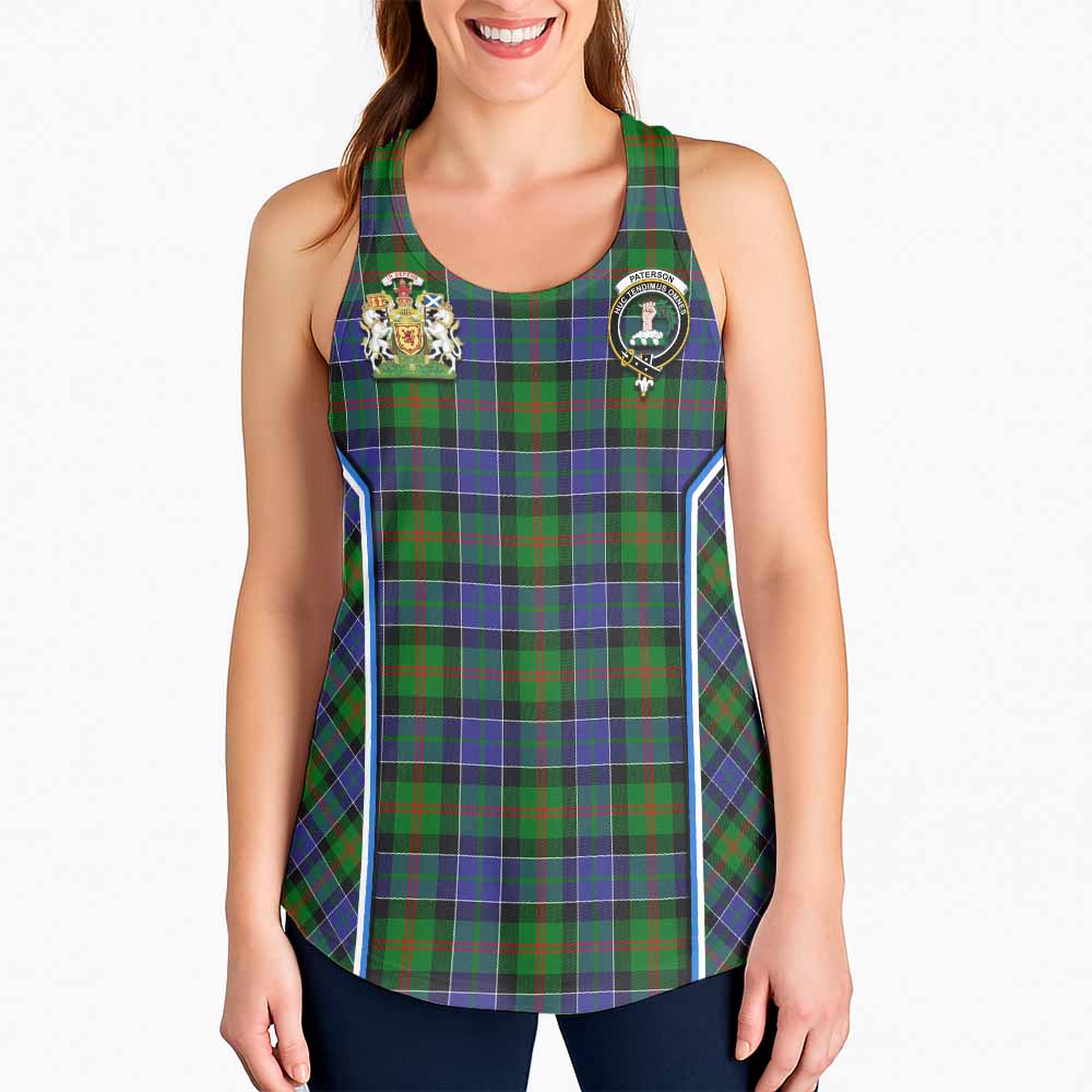 Paterson Tartan Crest Women Racerback Tanks Scotland Coat of Arm Flag Style - Tartan Vibes Clothing