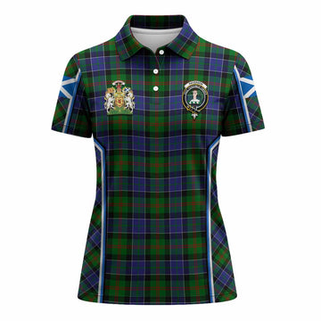 Paterson Tartan Crest Women's Polo Shirt Scotland Coat of Arm Flag Style