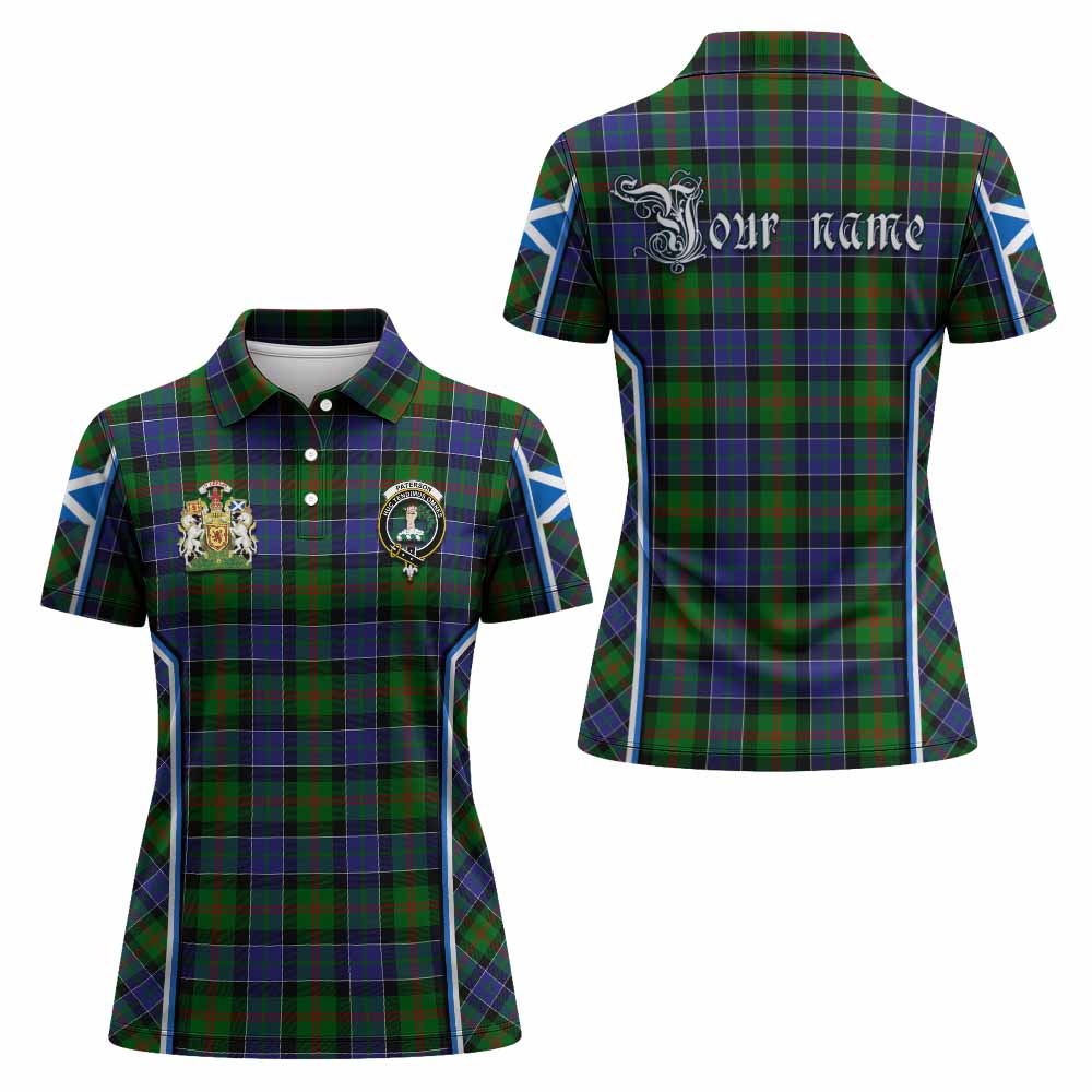 Paterson Tartan Crest Women's Polo Shirt Scotland Coat of Arm Flag Style - Tartan Vibes Clothing