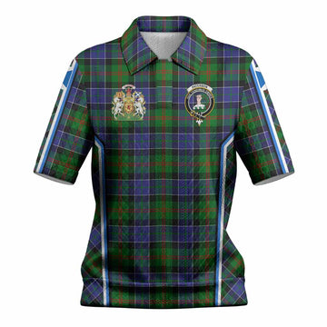 Paterson Tartan Crest Women’s Polo Sweater Top Scotland Coat of Arm Flag Style