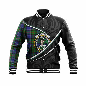 Paterson Tartan Family Crest Baseball Jacket Celtic Scottish Thistle Floral