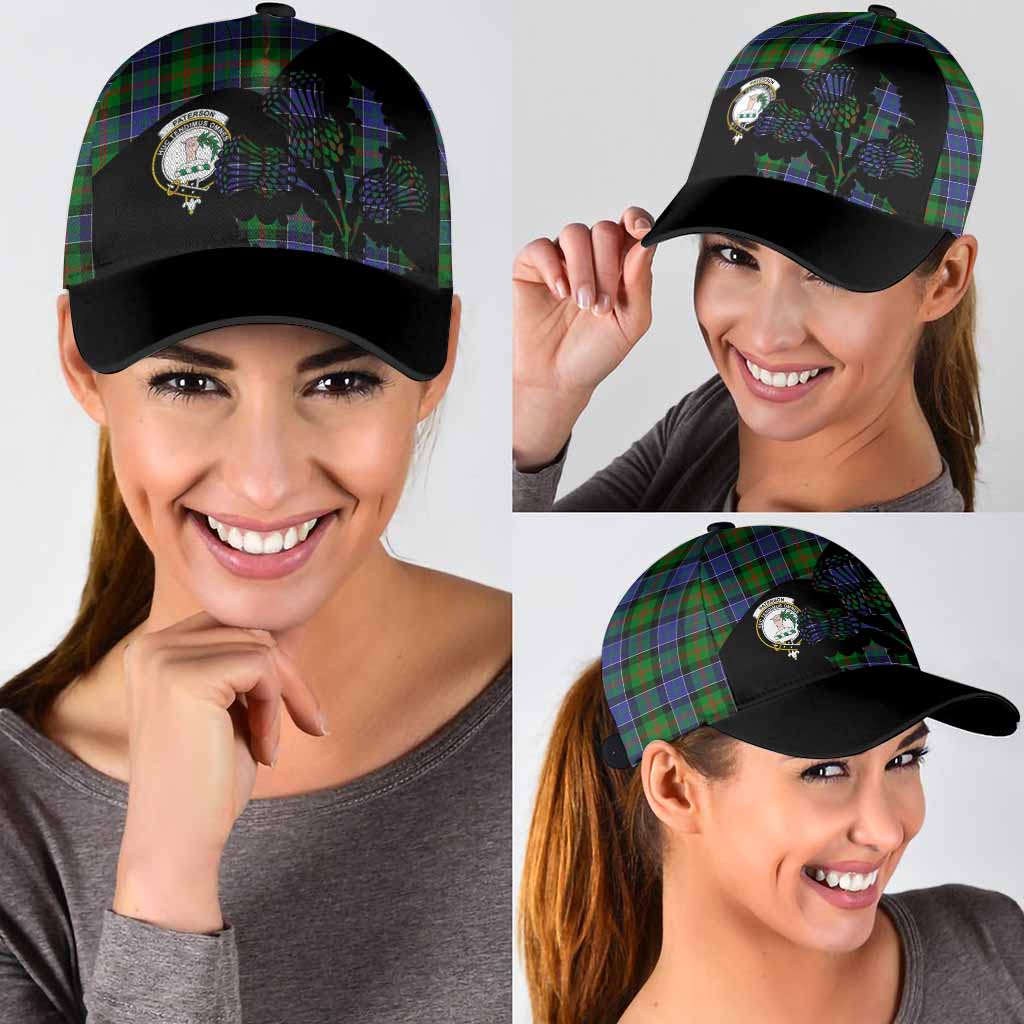 Paterson Tartan Family Crest Classic Cap Scotland Thistle Floral Flag Style