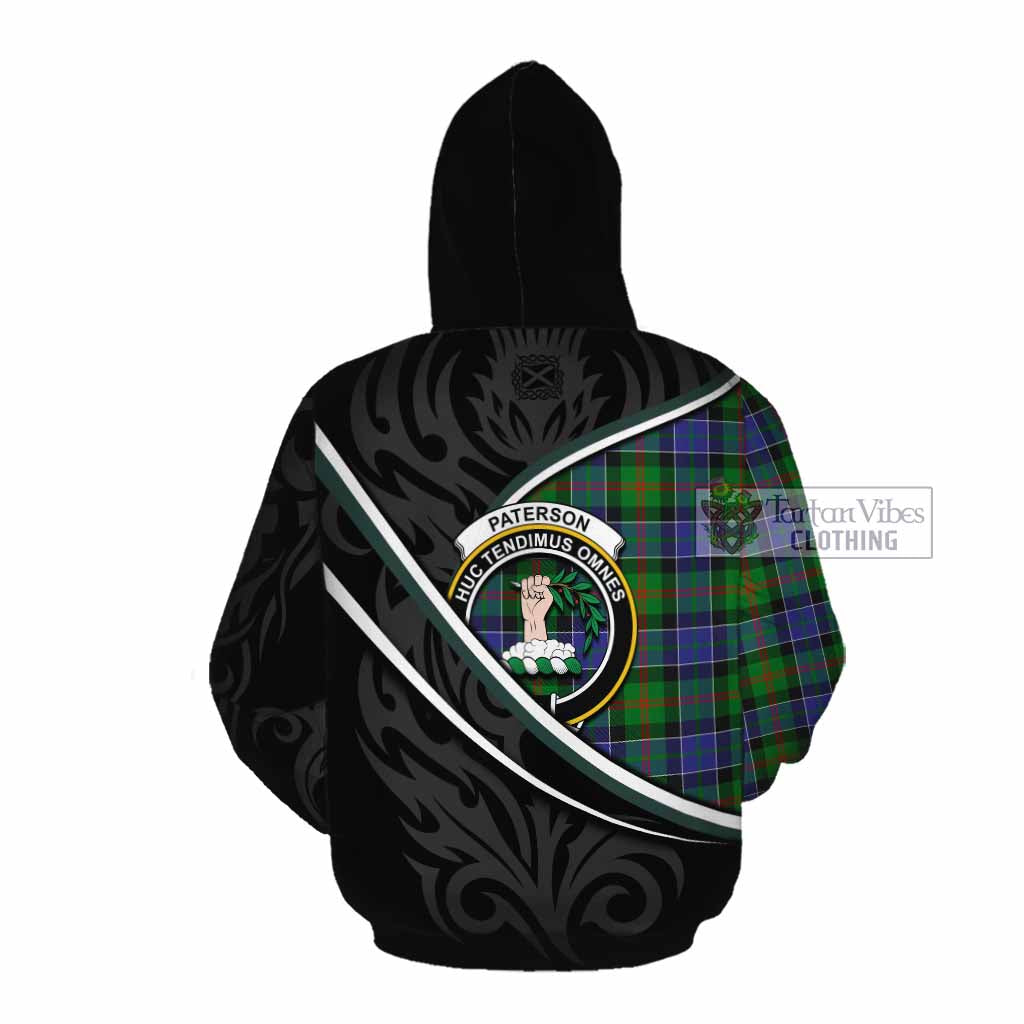 Paterson Tartan Family Crest Cotton Hoodie Celtic Scottish Thistle Floral - Tartan Vibes Clothing