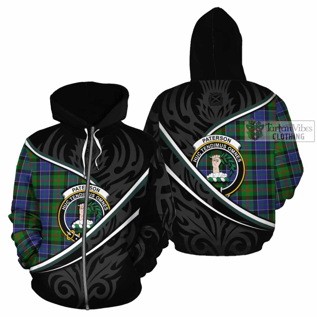 Paterson Tartan Family Crest Cotton Hoodie Celtic Scottish Thistle Floral - Tartan Vibes Clothing