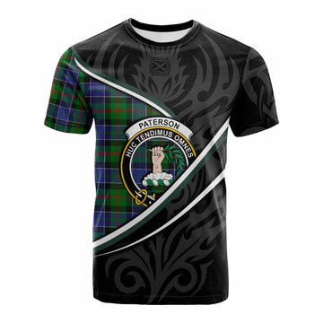 Paterson Tartan Family Crest Cotton T-shirt Celtic Scottish Thistle Floral - Tartan Vibes Clothing