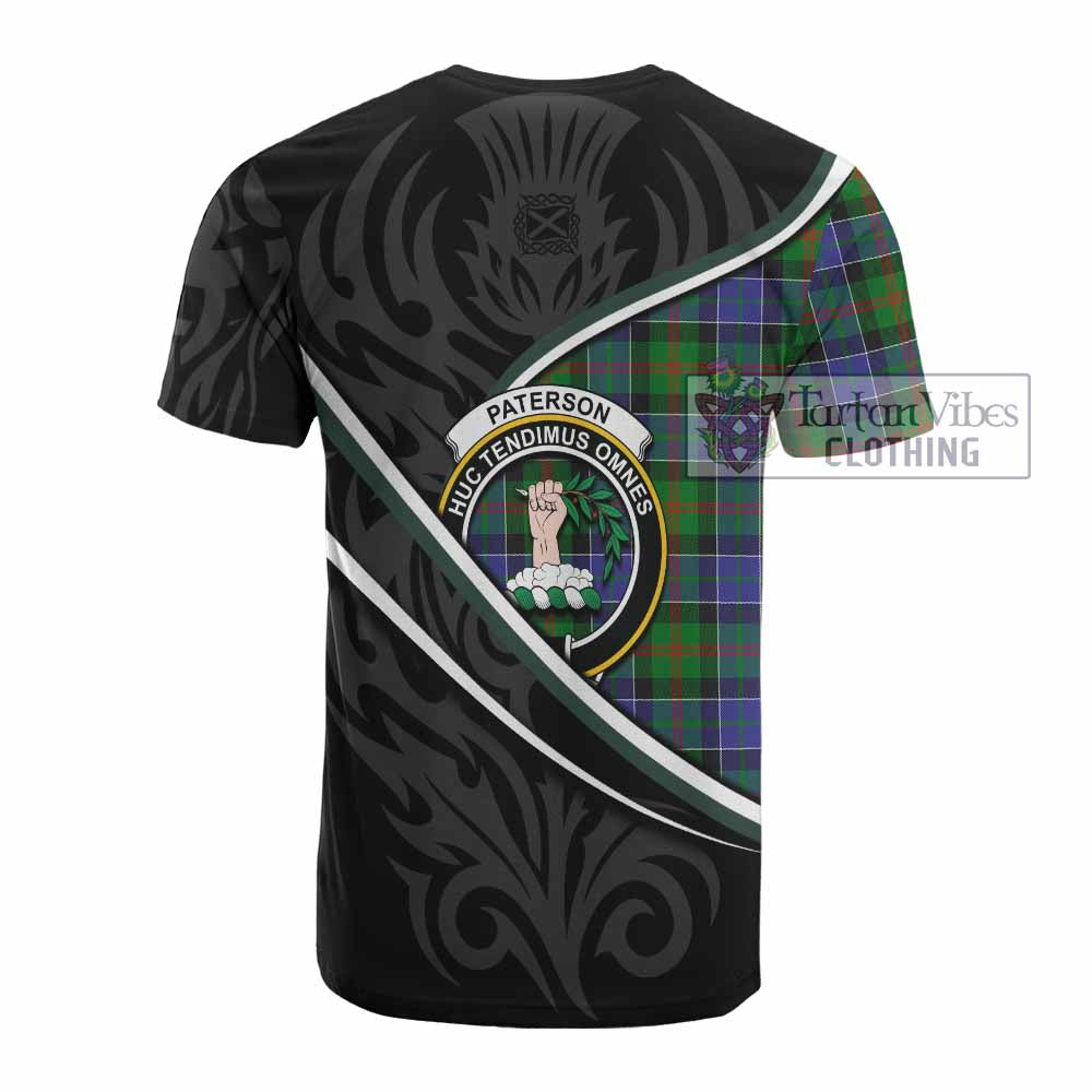 Paterson Tartan Family Crest Cotton T-shirt Celtic Scottish Thistle Floral - Tartan Vibes Clothing