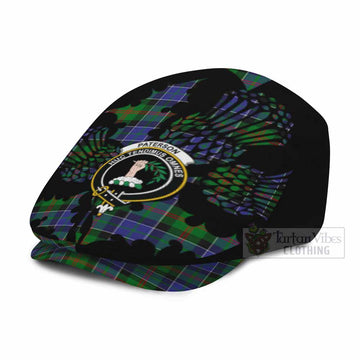 Paterson Tartan Family Crest Flat Cap, Jeff Cap Scotland Thistle Floral