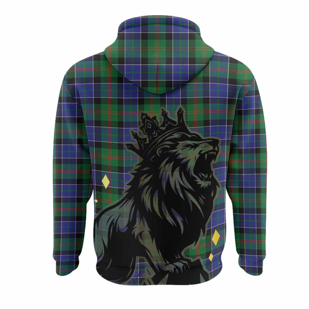 Paterson Tartan Family Crest Hoodie Crowned Lion Roaring