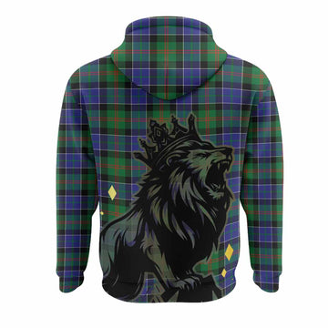 Paterson Tartan Family Crest Hoodie Crowned Lion Roaring