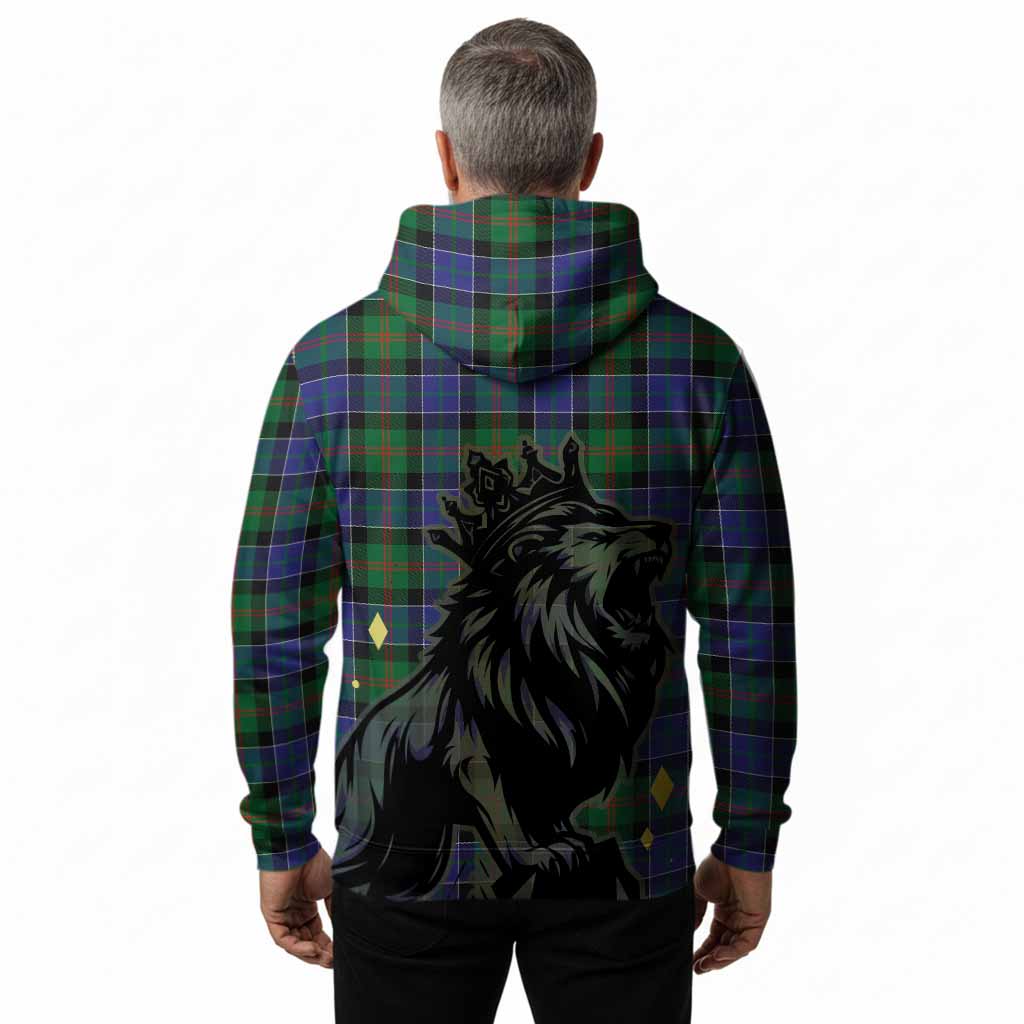 Paterson Tartan Family Crest Hoodie Crowned Lion Roaring