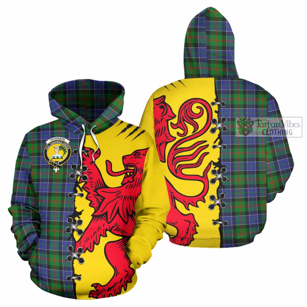 Paterson Tartan Family Crest Hoodie Lion Rampant Honor - Tartan Vibes Clothing