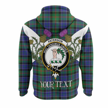 Paterson Tartan Family Crest Hoodie Scottish Burns Night Thistle Floral