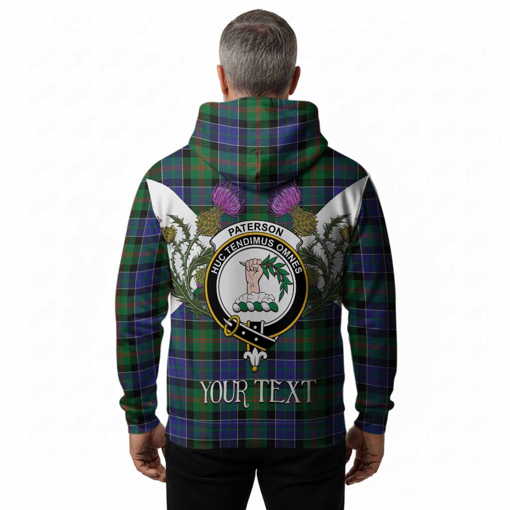 Paterson Tartan Family Crest Hoodie Scottish Burns Night Thistle Floral