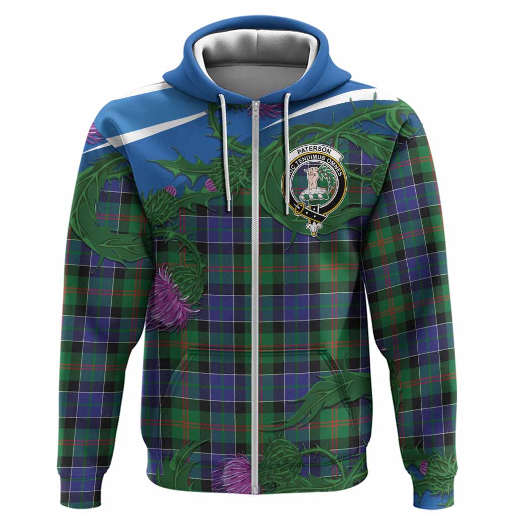 Paterson Tartan Family Crest Hoodie Thistle in Minimalism