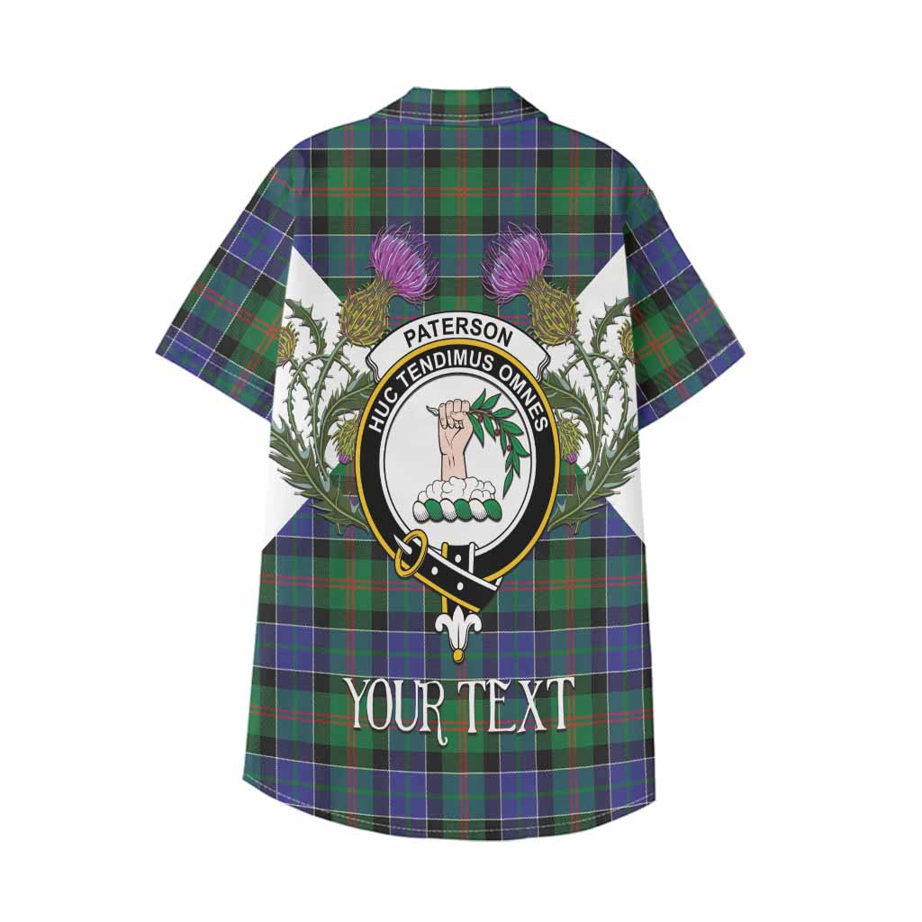 Paterson Tartan Family Crest Kid Hawaiian Shirt Scottish Burns Night Thistle Floral