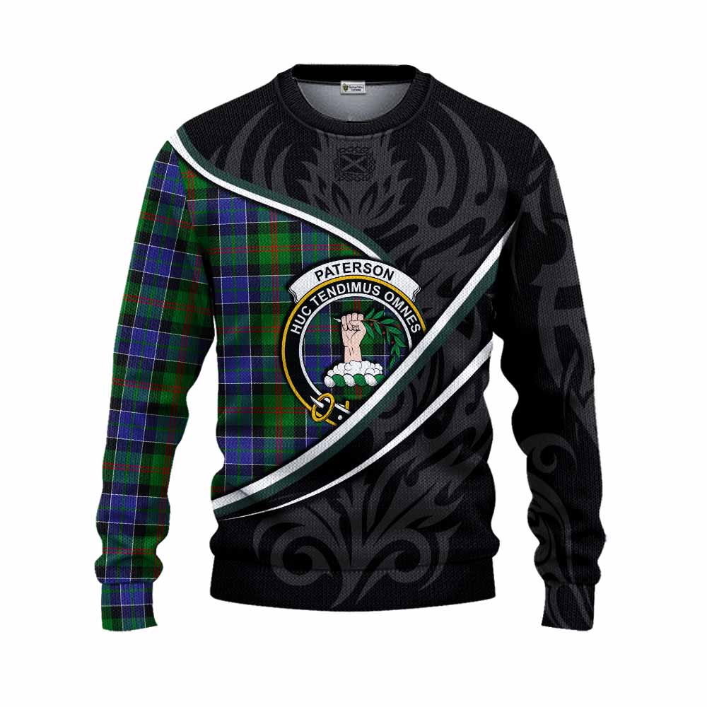 Paterson Tartan Family Crest Knitted Sweater Celtic Scottish Thistle Floral - Tartan Vibes Clothing