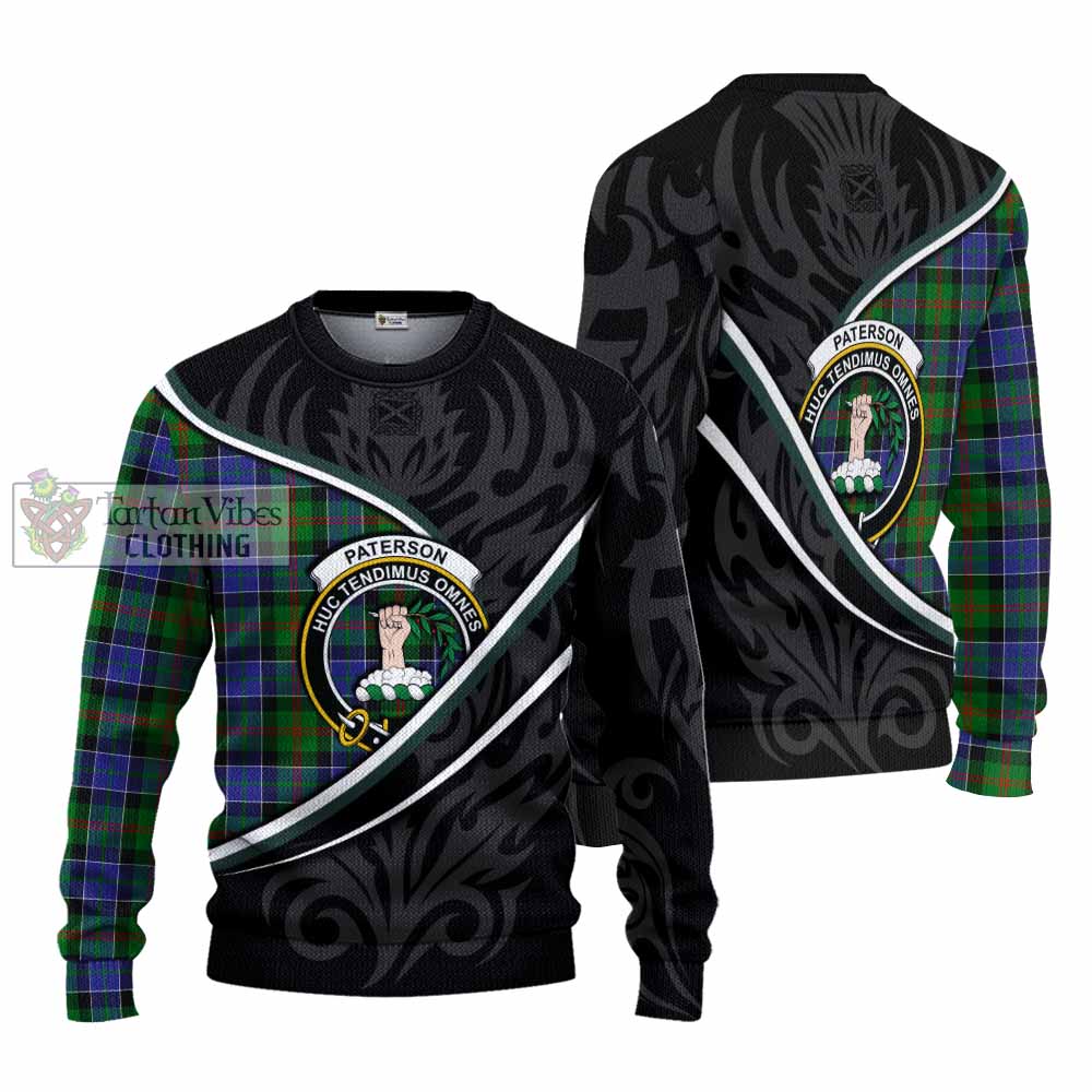 Paterson Tartan Family Crest Knitted Sweater Celtic Scottish Thistle Floral - Tartan Vibes Clothing