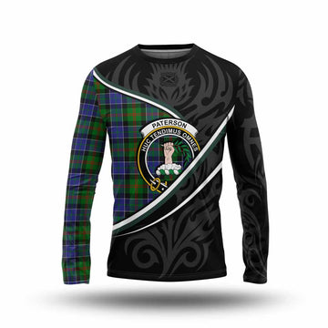 Paterson Tartan Family Crest Long Sleeve T-Shirt Celtic Scottish Thistle Floral - Tartan Vibes Clothing