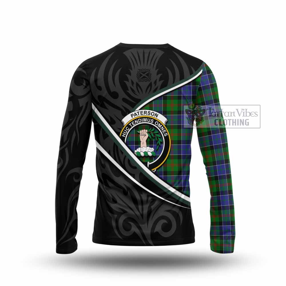 Paterson Tartan Family Crest Long Sleeve T-Shirt Celtic Scottish Thistle Floral - Tartan Vibes Clothing