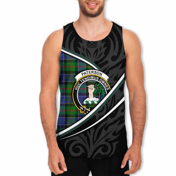 Paterson Tartan Family Crest Men Tank Top Celtic Scottish Thistle Floral