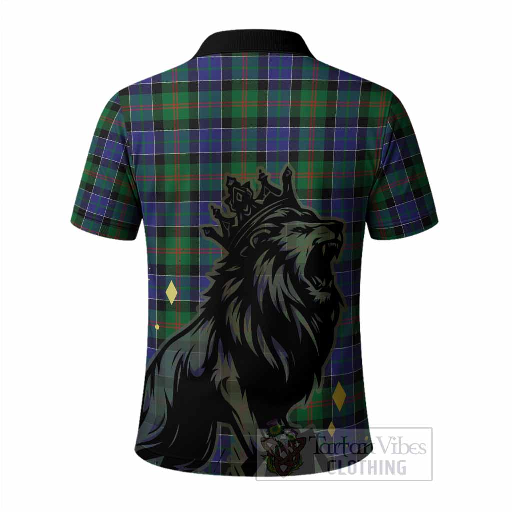 Paterson Tartan Family Crest Polo Shirt Crowned Lion Roaring