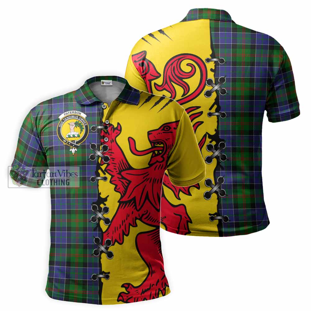 Paterson Tartan Family Crest Polo Shirt Lion Rampant Honor - Tartan Vibes Clothing