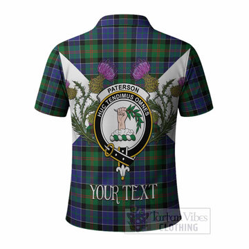 Paterson Tartan Family Crest Polo Shirt Scottish Burns Night Thistle Floral