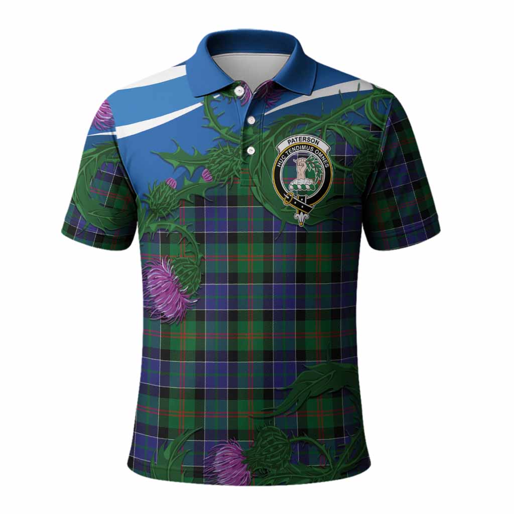 Paterson Tartan Family Crest Polo Shirt Thistle in Minimalism